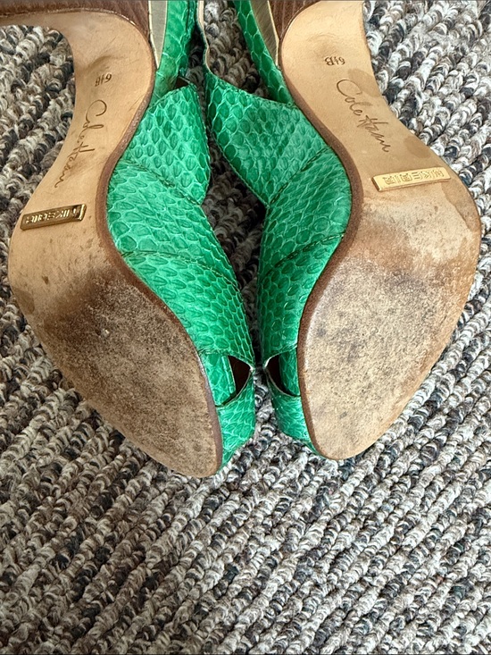 Cole Haan Green Python Slingback Heels  Women’s Sandals with Nike Air main image 0